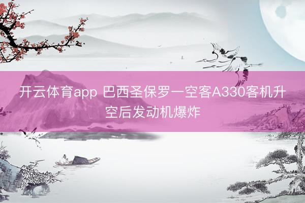 开云体育app 巴西圣保罗一空客A330客机升空后发动机爆炸
