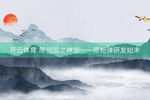 开云体育 原创国之神剑——原枪弹研发始末